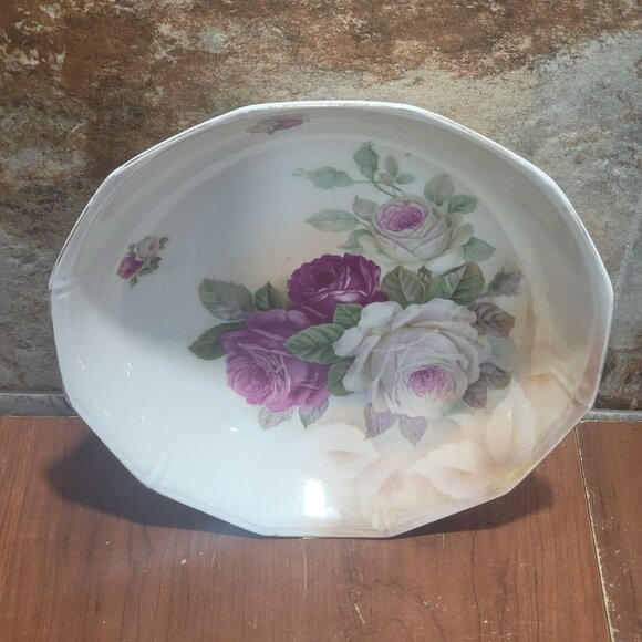 Vintage Porcelain Rose Serving Bowl Germany - Picture 4 of 12